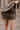 Eliza Dark Brown Leather Mini Skirt- top view