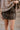 Eliza Dark Brown Leather Mini Skirt- top view