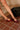 Mia Aree Burgundy Patent Leather Mule- front view on model