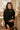 Mia Black High Neck Knit Top- front top view
