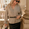 Belinda Warm Grey Belted Cardigan - front view