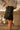 Ava Black Faux-Leather Lace Trim Skirt - side view