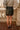 Ava Black Faux-Leather Lace Trim Skirt - full body back view