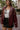 Solana Burgundy Faux Leather Jacket- frontal side close up view