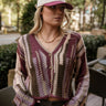 Soraya Purple Multi Knit Cardigan - front top view