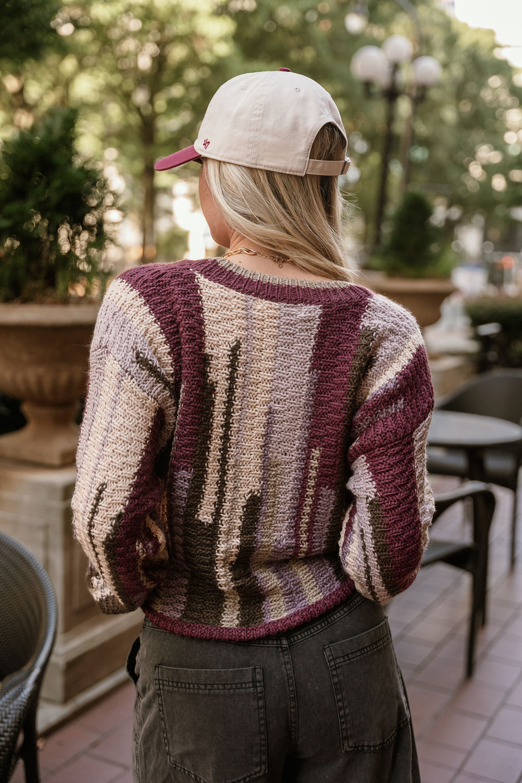 Soraya Purple Multi Knit Cardigan - top back view