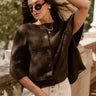 Freya Dark Brown Knit Cape Cardigan- front view