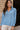 Ellie Blue Quarter Zip-Up Sweater- close up front view