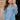 Ellie Blue Quarter Zip-Up Sweater- front view