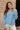 Ellie Blue Quarter Zip-Up Sweater- front view