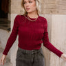 Milani Burgundy Smocked Top- front top view