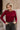 Milani Burgundy Smocked Top- close up top view