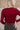 Milani Burgundy Smocked Top- top close up view 