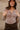 Aleena Washed Mocha Ribbed Top- close up front view