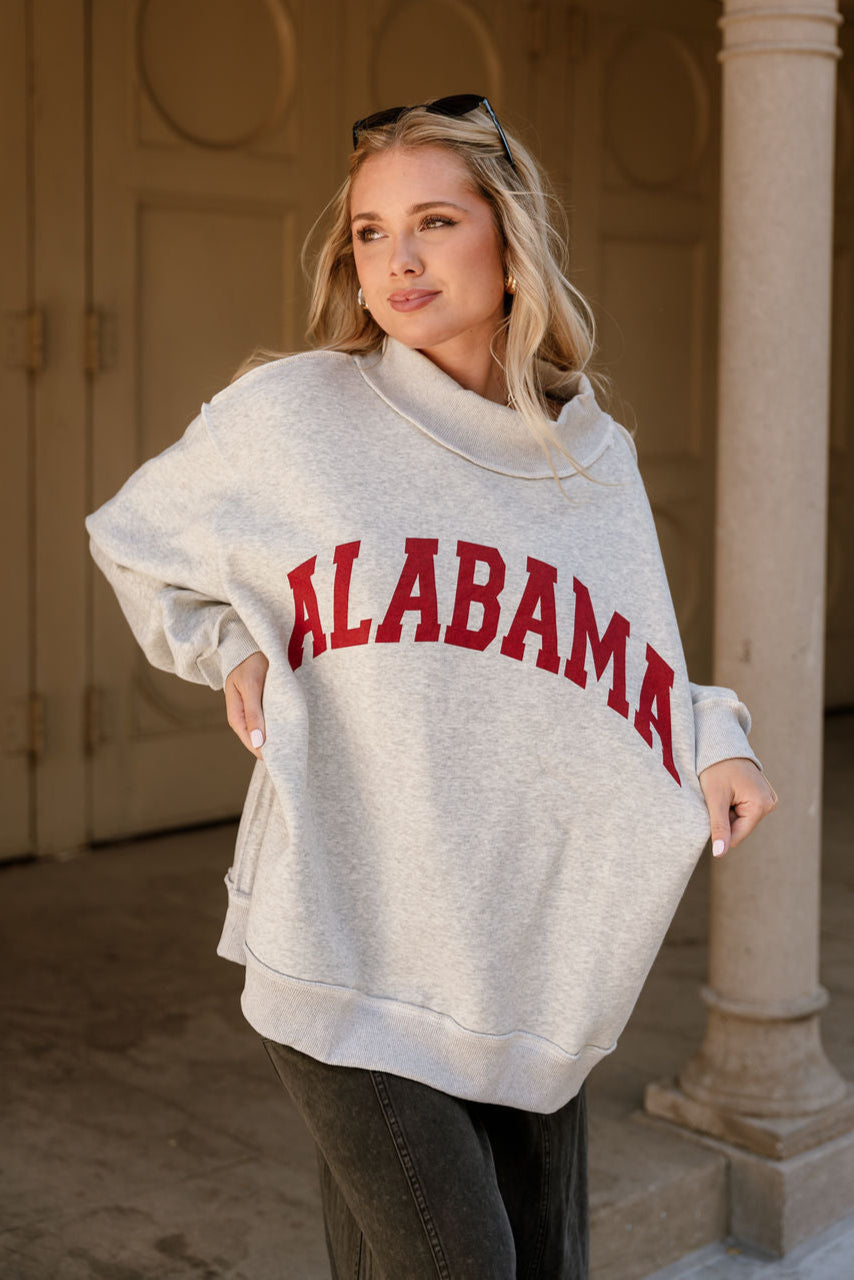 Alabama Reversible Mock Neck Sweatshirt- front top view