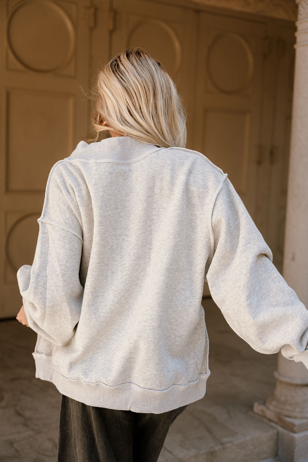 Alabama Reversible Mock Neck Sweatshirt- close up back view