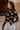 Destiny Black & Taupe Floral Smocked Top- frontal side view