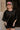 Aviana Black Short Sleeve Top- front top view