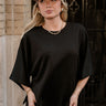 Aviana Black Short Sleeve Top- front top view