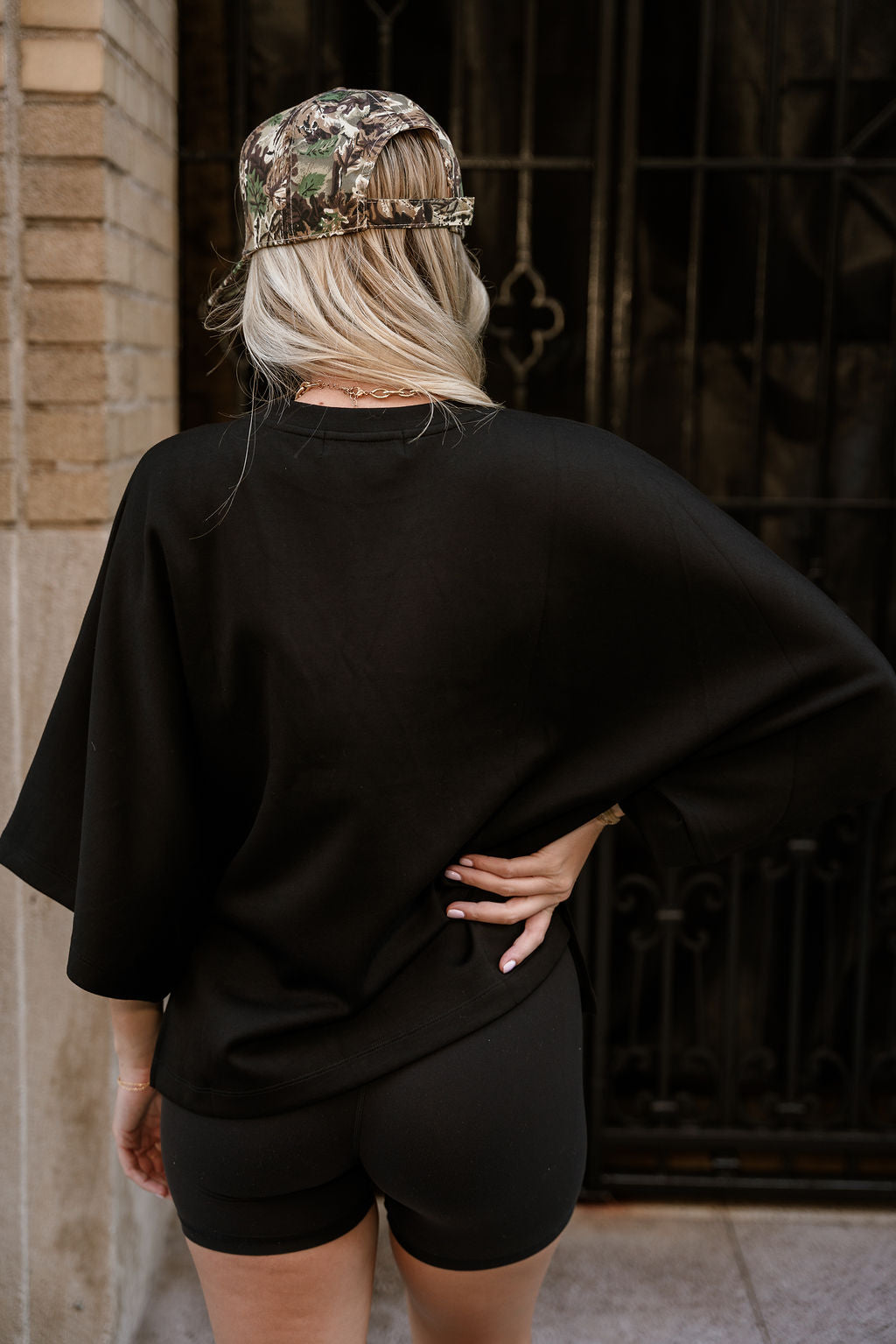 Aviana Black Short Sleeve Top- back top view