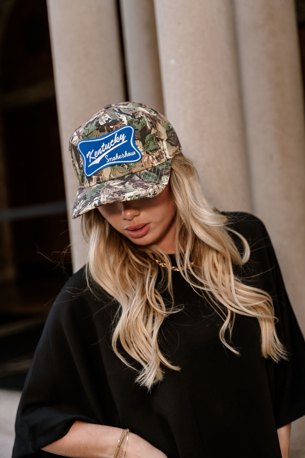 Kentucky Smokeshow Camo Trucker Hat - frontal view