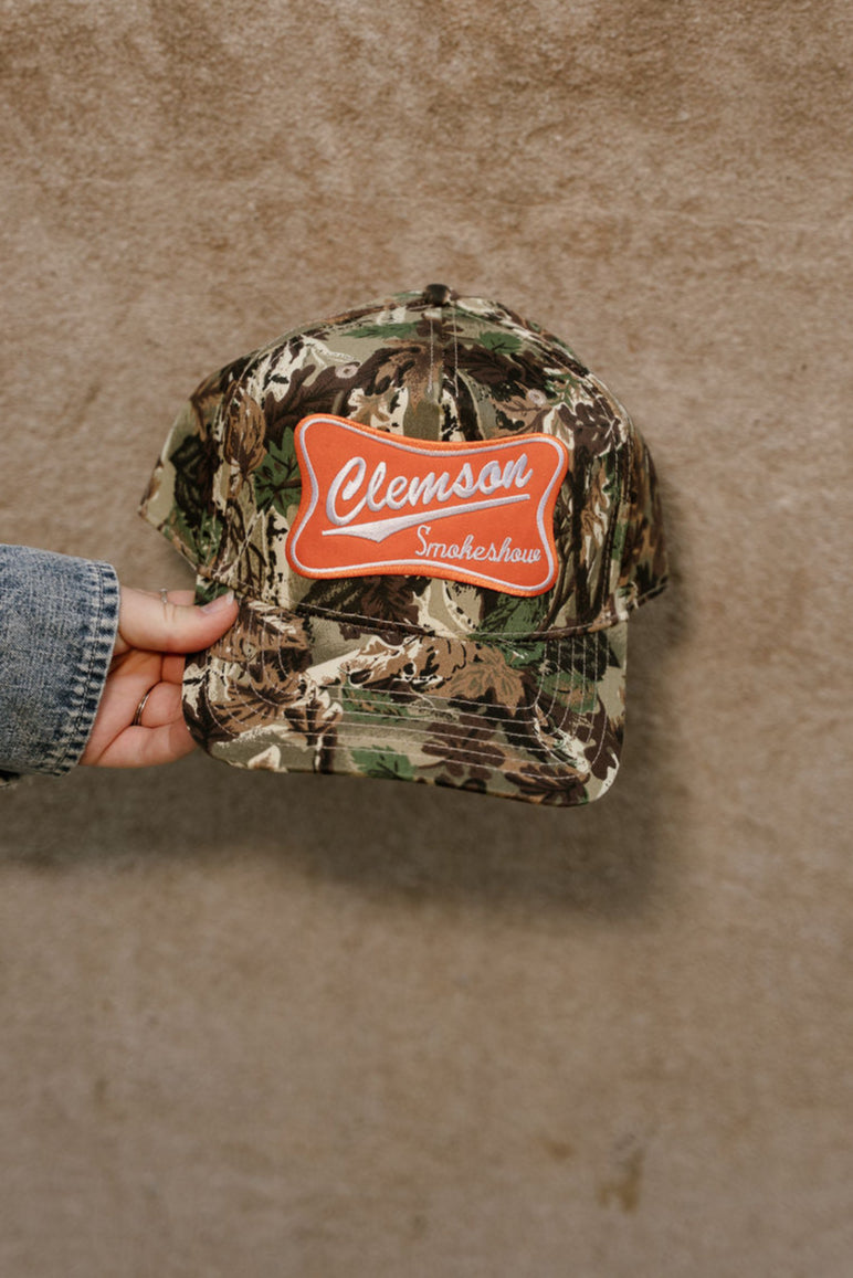 Clemson Smokeshow Camo Trucker Hat - front view