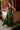 Lena Hunter Green Satin Maxi Dress- close up frnt view