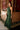 Lena Hunter Green Satin Maxi Dress- frontal side view
