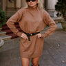 Harlow Light Brown Sweater Dress- front view