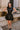 Addison Black Leather Cinched Mini Dress- full body front view