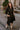 Aleena Black & Gold Zip-Up Midi Dress- full front view