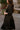 Aleena Black & Gold Zip-Up Midi Dress- close up side view