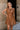 Addison Camel Leather Cinched Mini Dress- top view