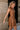 Addison Camel Leather Cinched Mini Dress- side view