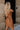 Addison Camel Leather Cinched Mini Dress- close up side view