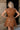Addison Camel Leather Cinched Mini Dress- top back view