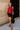 Madelyn Burgundy Satin & Gold Halter Tank- full body view