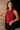 Madelyn Burgundy Satin & Gold Halter Tank- front view