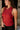 Madelyn Burgundy Satin & Gold Halter Tank- close up frontal side view