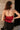 Madelyn Burgundy Satin & Gold Halter Tank- back view
