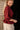 Elianna Burgundy Pleated Zip-Up Top- close up side view