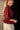 Elianna Burgundy Pleated Zip-Up Top- close up side view