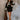 Adley Black & Taupe Floral Knit Sweater- full body view