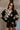 Adley Black & Taupe Floral Knit Sweater- front top view