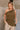 Kira Olive Stripe One Shoulder Asymmetrical Tank- front top view