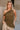 Kira Olive Stripe One Shoulder Asymmetrical Tank- front view