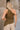 Kira Olive Stripe One Shoulder Asymmetrical Tank- close up back view