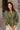 Palmer Olive Green Eyelet Zip-Up Top- front top view