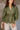Palmer Olive Green Eyelet Zip-Up Top= top view