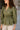 Palmer Olive Green Eyelet Zip-Up Top- frontal side view